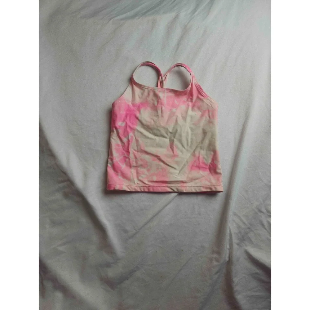 The Children's Place Tank Top Girls Medium 7/8 Pink Tie Dye Double Straps Casual